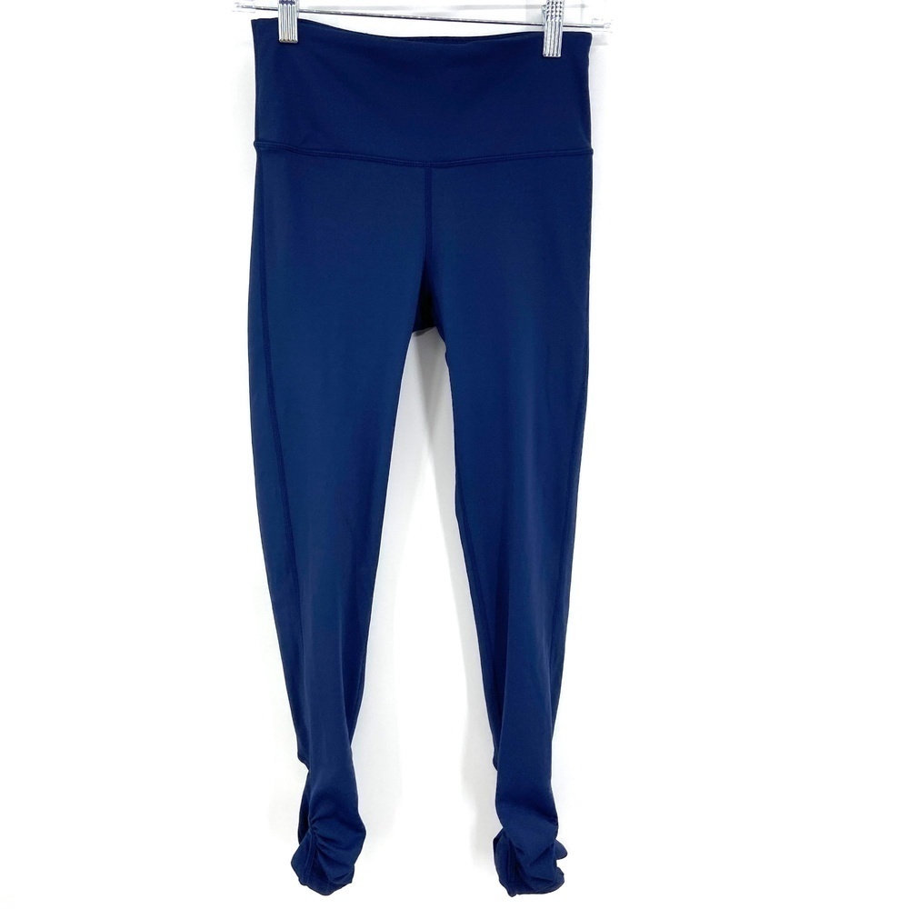 SOL & MANE Navy Blue India Cross Back Ankle Workout Athletic Leggings Size Small